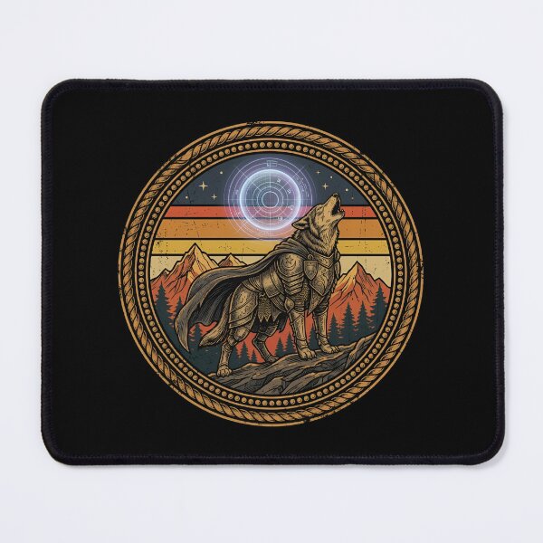 Item preview, Retro Holographic Moon Knight Wolf Vintage Badge designed and sold by DuckOddity.