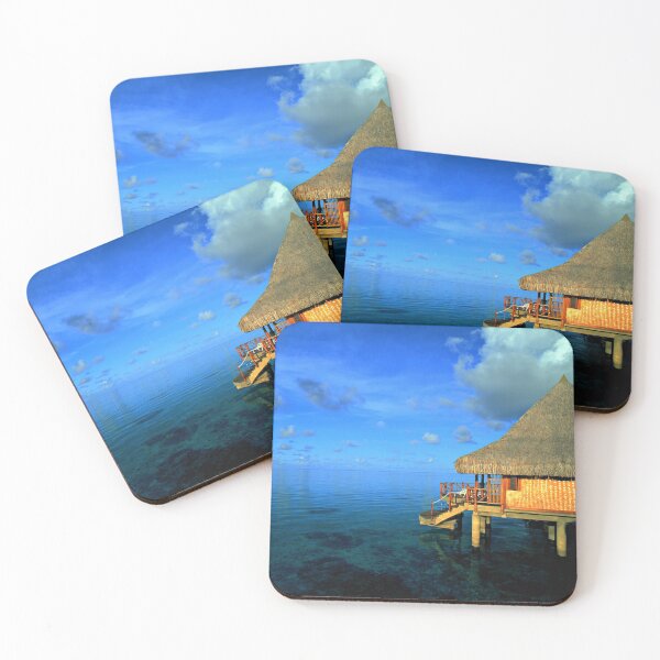 Item preview, Overwater Paradise Bungalow Art Photo  designed and sold by DEC02.