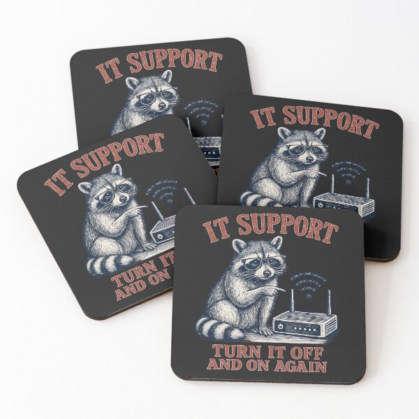 Item preview, It Support Raccoon Turn It Off And On Again T-shirt | Tech Humor Tee designed and sold by greatmar1.
