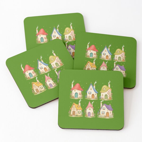 Item preview, Whimsical Storybook Cottage Houses Illustration designed and sold by JessouArt.