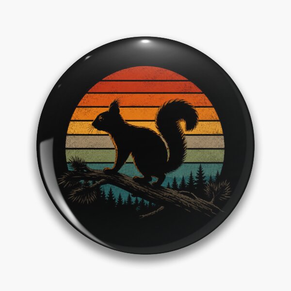 Item preview, Forest Squirrel Silhouette Retro Wildlife Nature designed and sold by Moizento.