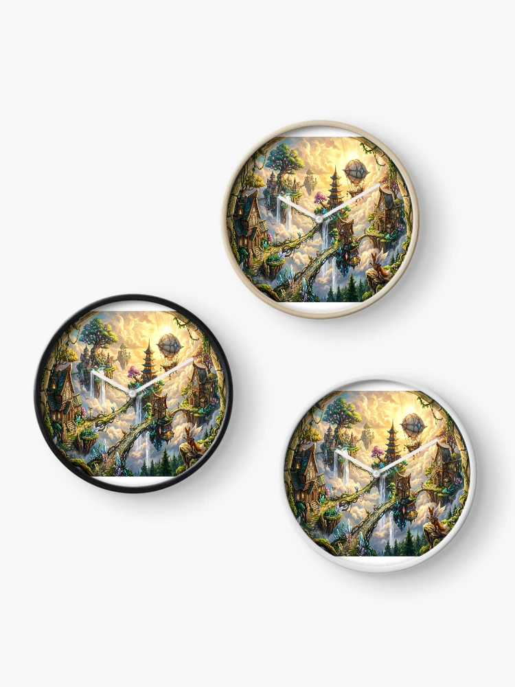 Thumbnail 3 of 4, Clock, Floating Islands  designed and sold by JGK Impressions.