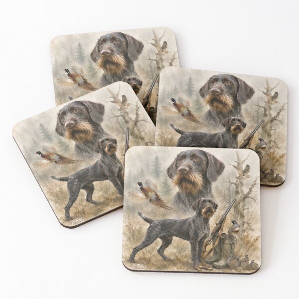 Item preview, German Wirehaired Pointer, Hunting Companion | Rustic Sporting Dog Watercolor designed and sold by TammyHunterArt.
