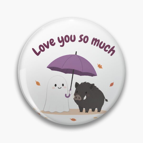 Item preview, Cute Ghost and Boar Love You So Much designed and sold by Inka Moon Design.