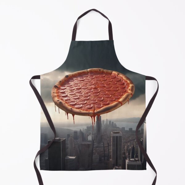 Item preview, Giant Pepperoni Pizza Flying Over City Skyline designed and sold by Rach Visuals.