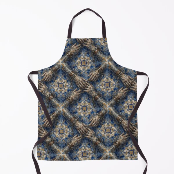 Item preview, Chained Hands Ornate Blue Gold Tile Seamless Pattern designed and sold by ZhivanCrimson.