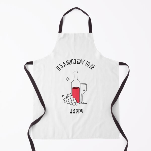 Item preview, Its A Good Day To Be Happy Wine Illustration designed and sold by AhinoraArtShop.