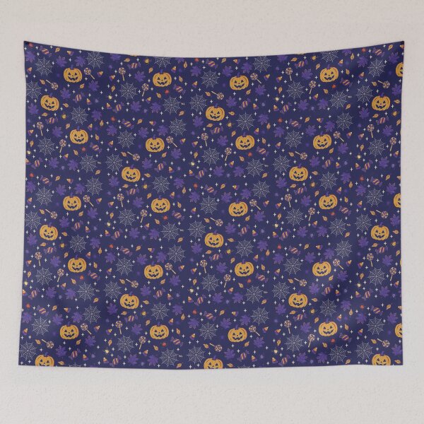 Item preview, Halloween Pattern – Pumpkins, Candy & Spiderwebs designed and sold by pumpkinchino.
