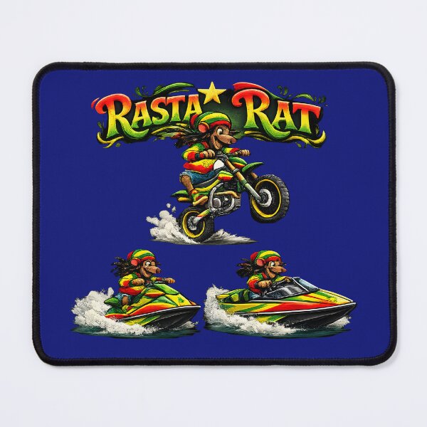Item preview, Rasta Rat Extreme Sports | Dirt Bike, Jet Ski & Speedboat Reggae Mouse designed and sold by digitalbob60.
