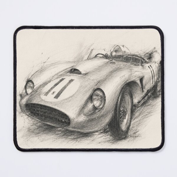 Item preview, 1957 Ferrari 250 Testa Rossa - Charcoal Sketch Art Print designed and sold by Velocity Vignettes.