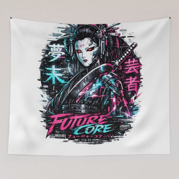 Item preview, Cyberpunk Geisha Glitch Graphic Techwear Kanji  designed and sold by zdzdesigner.