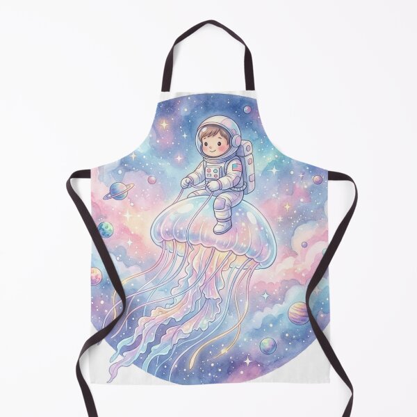 Item preview, Kawaii Astronaut Riding a Glowing Space Jellyfish | Pastel Galaxy Watercolor designed and sold by RoyArt0.