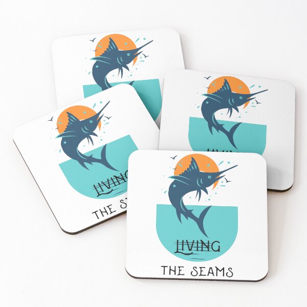 Item preview, Living The Sealife Marlin Sunset Illustration designed and sold by AhinoraArtShop.
