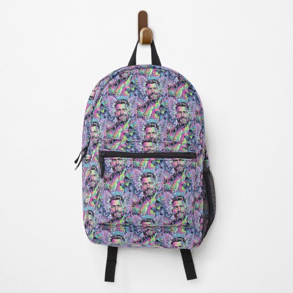 Item preview, Neon Glitch Bearded Man Cyber Portrait Art designed and sold by ZhivanCrimson.