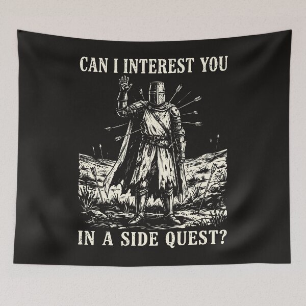 Item preview, Knight Side Quest Funny Medieval Meme Dark Fantasy  designed and sold by Y-Vibes.