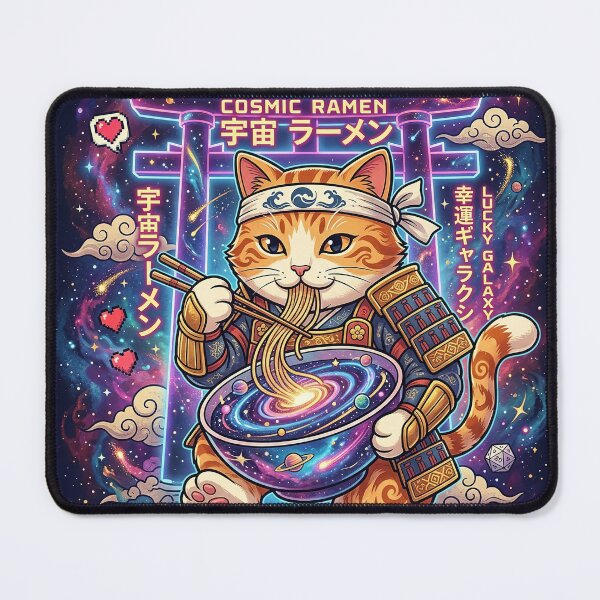 Item preview, Cosmic Neko Ramen: Space Samurai Cat & Galaxy Bowl designed and sold by StyleArtStudio.