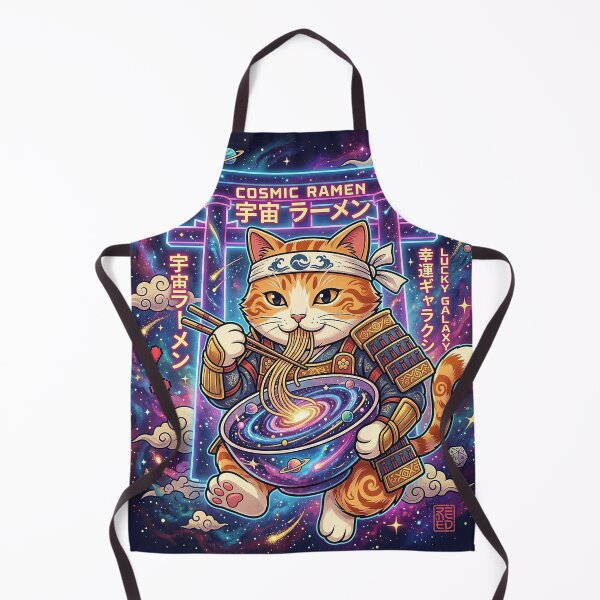 Item preview, Cosmic Neko Ramen: Space Samurai Cat & Galaxy Bowl designed and sold by StyleArtStudio.