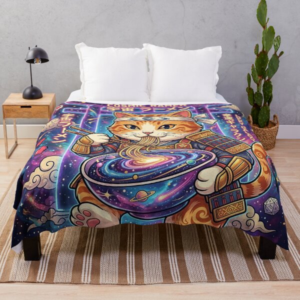 Item preview, Cosmic Neko Ramen: Space Samurai Cat & Galaxy Bowl designed and sold by StyleArtStudio.