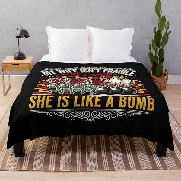 Item preview, My Wife Isn't Fragile Like A Flower She is Like A Bomb Retro Husband Saying designed and sold by Redgiant87x.