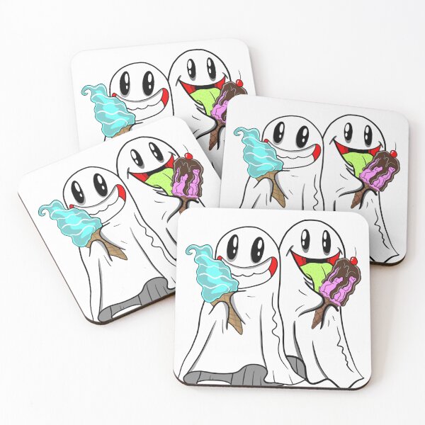 Item preview, Cute Ghosts Eating Ice Cream | Spooky Sweet Halloween Ghost Illustration designed and sold by Let There Be Art Studio.