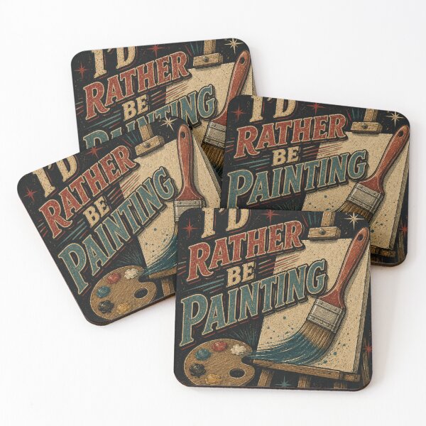 Item preview, I'd Rather Be Painting | Vintage Artist T-Shirt designed and sold by Lucky Hammer Studio.