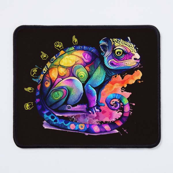 Item preview, Unique ASL Fingerspelling Chameleon | Neon Psychedelic Streetwear designed and sold by ASL SIGNPRO CLEARSIGNS.