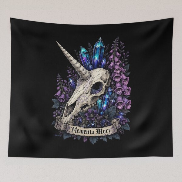 Item preview, Momento Mori Unicorn Crystal Skull designed and sold by UnicornAndRaven .