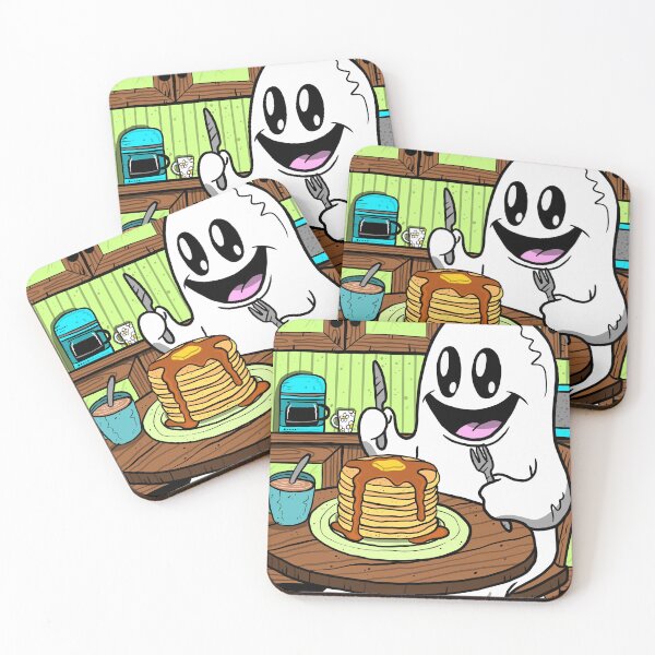 Item preview, Cute Ghost Eating Pancakes | Cozy Breakfast Ghost | Spooky Cute Halloween Illustration designed and sold by Let There Be Art Studio.