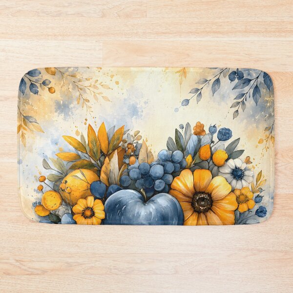 Item preview, Hearts 46 - Blue and Yellow Floral Fruit Heart Art designed and sold by NikaNavi.