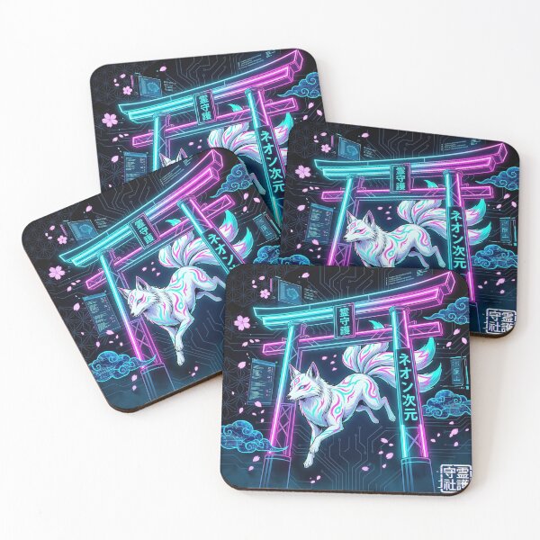 Item preview, Neon Kitsune Spirit Guardian: Cyberpunk Japanese Torii Gate designed and sold by StyleArtStudio.