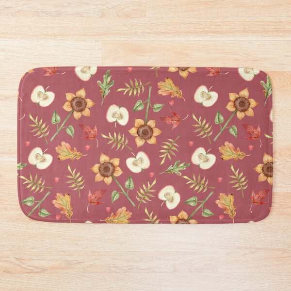 Item preview, Watercolor Autumn Sunflower & Apple designed and sold by White Rabbit Design .