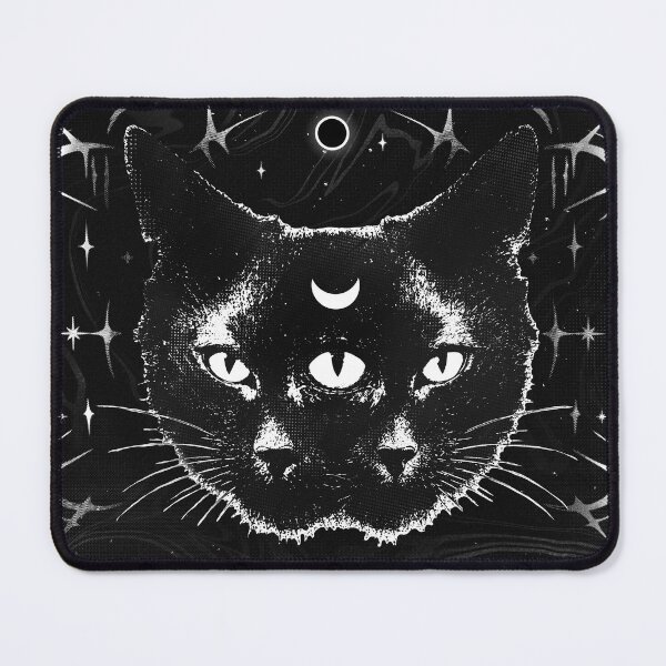 Item preview, Gothic Black Cat Twin with Third Eye Tattoo Style designed and sold by HexRelic.