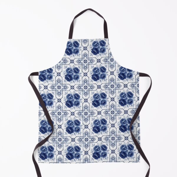 Item preview, Blue and White Peony Tile Pattern designed and sold by HappyOops.