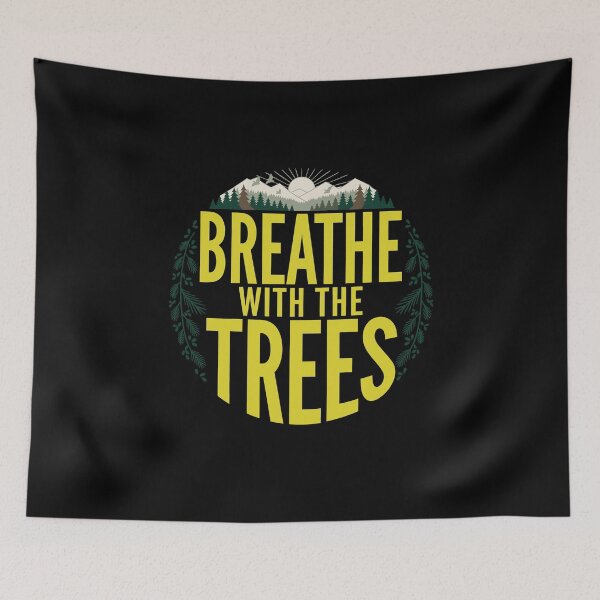Item preview, Breathe With The Trees Vintage Forest Hiking Typography Shirt designed and sold by Daily Mood Tees.