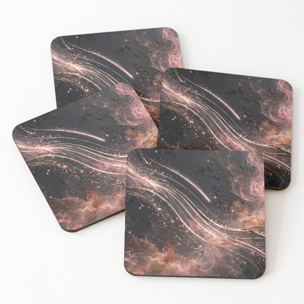 Item preview, Luxury Rose Gold Meteor Shower - Elegant Blush Pink Cosmic Wall Mural designed and sold by Ala'Salem| Cute Characters, Real Moods.