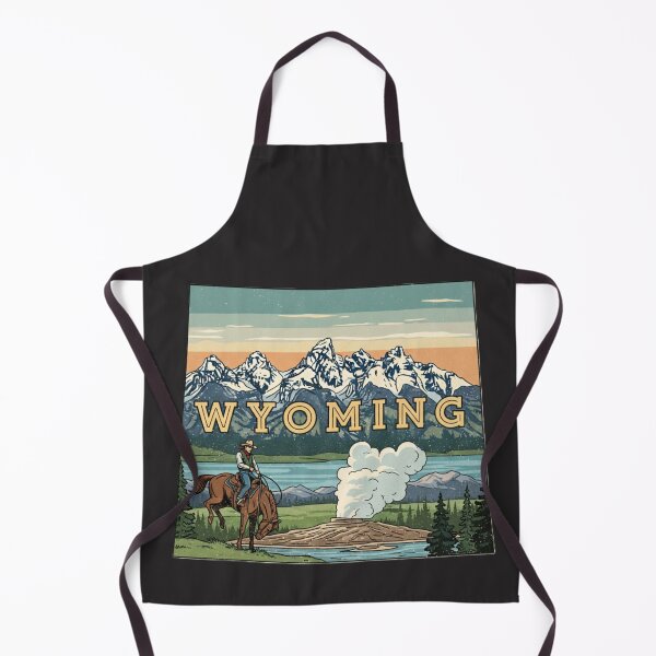Item preview, Wyoming Retro Travel Gift & Souvenir | Cowboy & Grand Teton designed and sold by NCalNoveltees.
