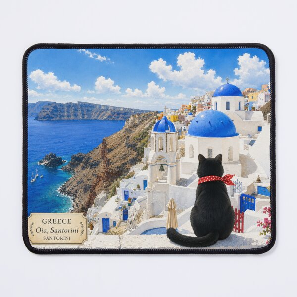 Item preview, Black Cat's Journey: Santorini, Greece designed and sold by lbl-shop.