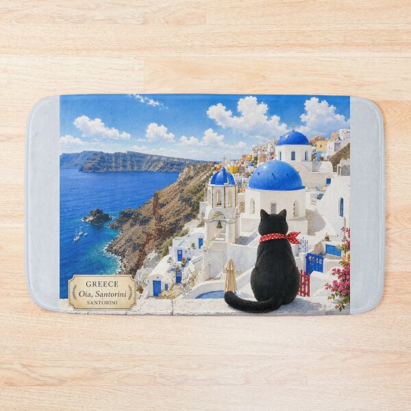 Item preview, Black Cat's Journey: Santorini, Greece designed and sold by lbl-shop.