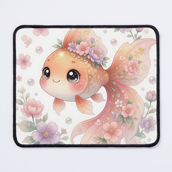 Item preview, Cute Goldfish with Cherry Blossoms designed and sold by HappyOops.