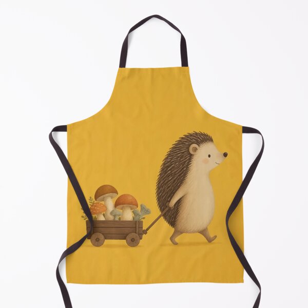 Item preview, Cute Hedgehog Pulling Mushroom Cart Nursery Art designed and sold by Orivane Shop.