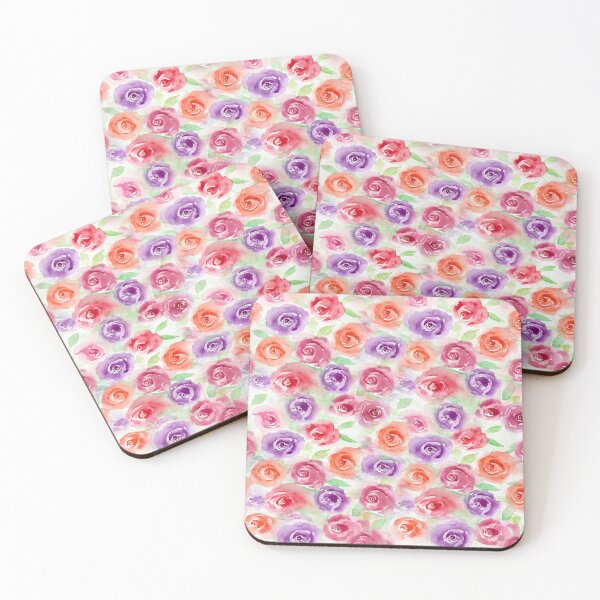 Item preview, ​Vibrant Romantic Roses Watercolor Pattern designed and sold by wissal.studio.