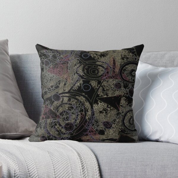 Circles in Black Throw Pillow