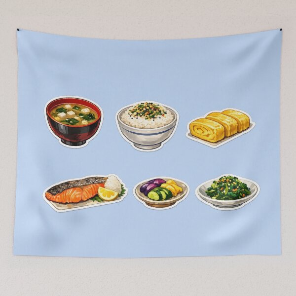Item preview, Traditional Japanese Breakfast Food Sticker Set designed and sold by SakuraMarket26.