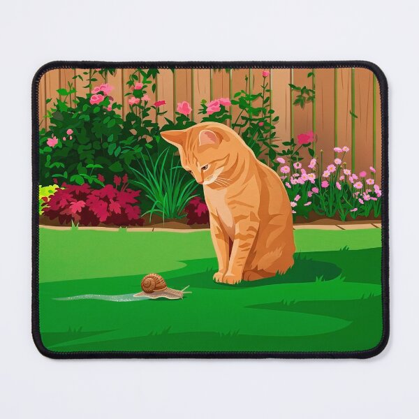 Item preview, Cat looking at a snail designed and sold by NorthNook.
