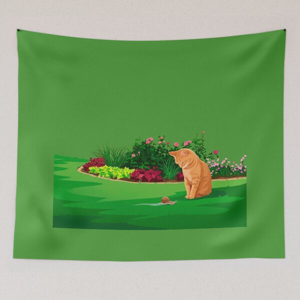 Item preview, Cat looking at a snail designed and sold by NorthNook.