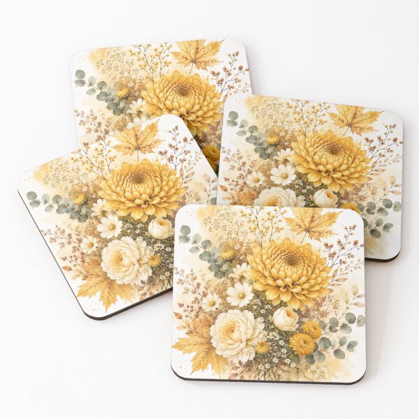 Item preview, November Golden Floral Art designed and sold by tmoca.
