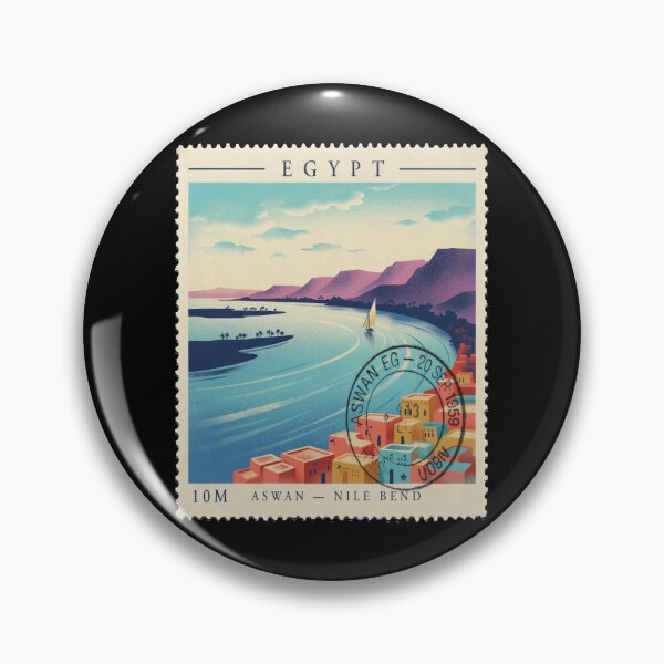 Item preview, Aswan Egypt Nile Bend Nubian Village Stamp Sticker designed and sold by stickercuffs.
