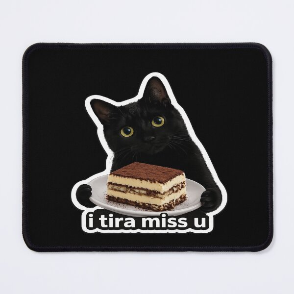 Item preview, I Tira Miss U Black Cat Tiramisu Pun Sticker designed and sold by LiftyGifts.