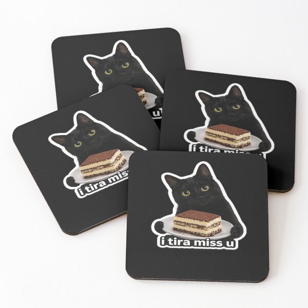 Item preview, I Tira Miss U Black Cat Tiramisu Pun Sticker designed and sold by LiftyGifts.