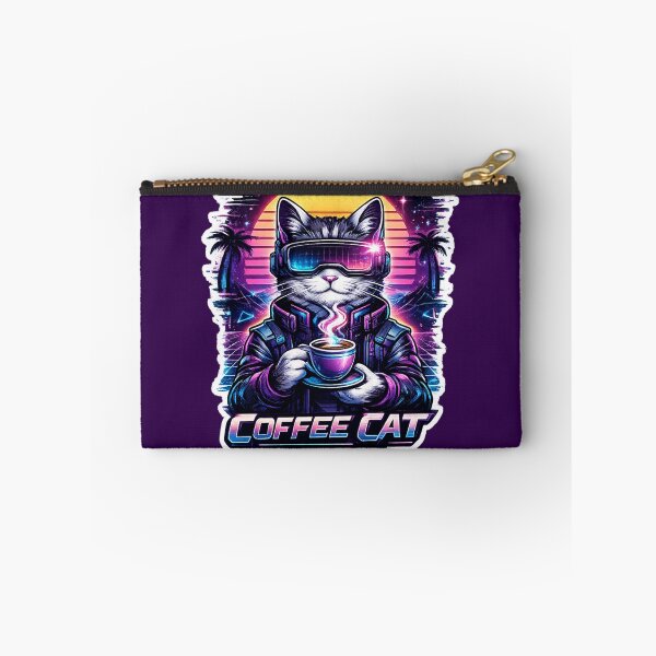 Item preview, Retro Cyberpunk Coffee Cat Aesthetic T-Shirt & Vaporwave Sci-Fi  designed and sold by zdzdesigner.